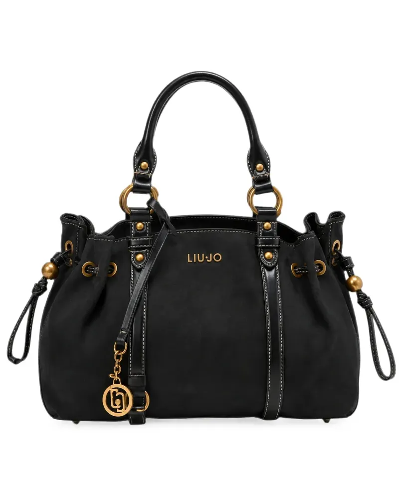 Liu Jo logo-plaque drawstring tote bag - Schwarz Schwarz