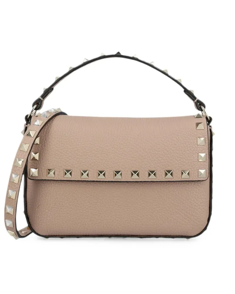 Valentino Garavani Rockstud Clutch aus gekörntem Kalbsleder - Nude Nude