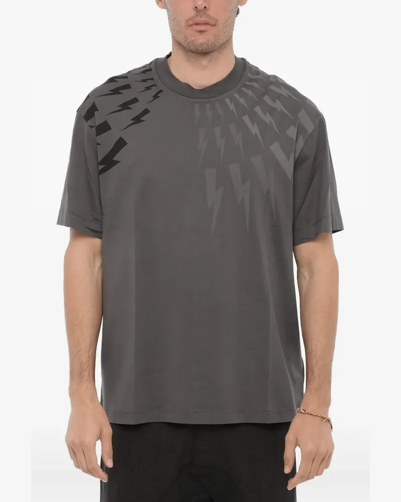 Neil Barrett T-Shirt mit Logo-Print - Grau Grau