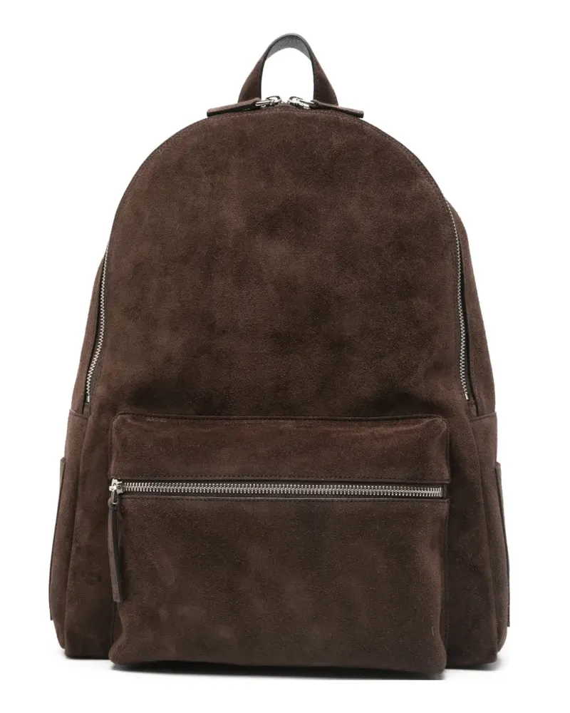 Orciani Laio zip-pocket backpack - Braun Braun