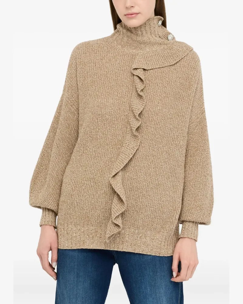 Liu Jo Pullover mit Rüschendetail - Braun Braun