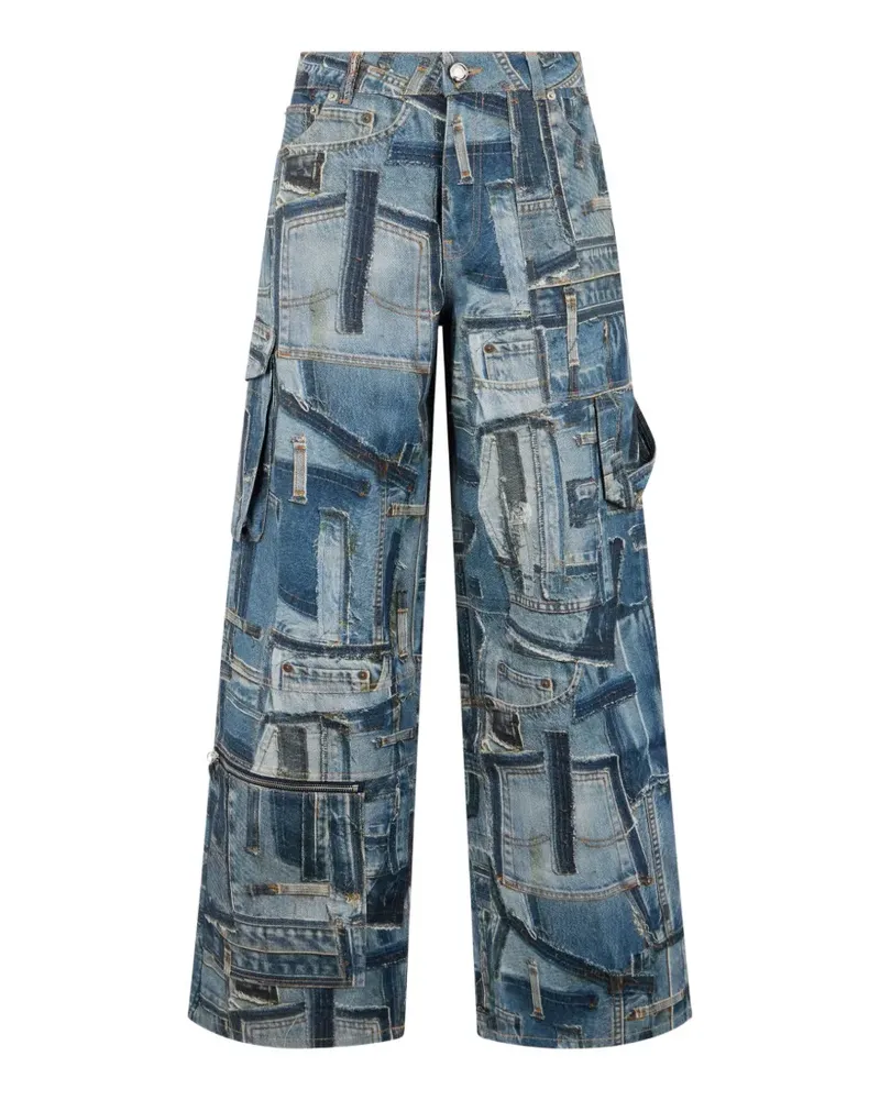 Roberto Cavalli Cargohose im Patchwork-Look - Blau Blau