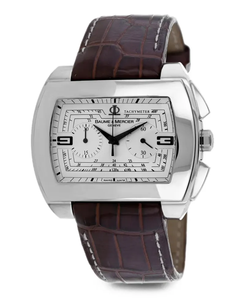 Baume & Mercier Hampton leather 46mm watch - Weiß Weiß