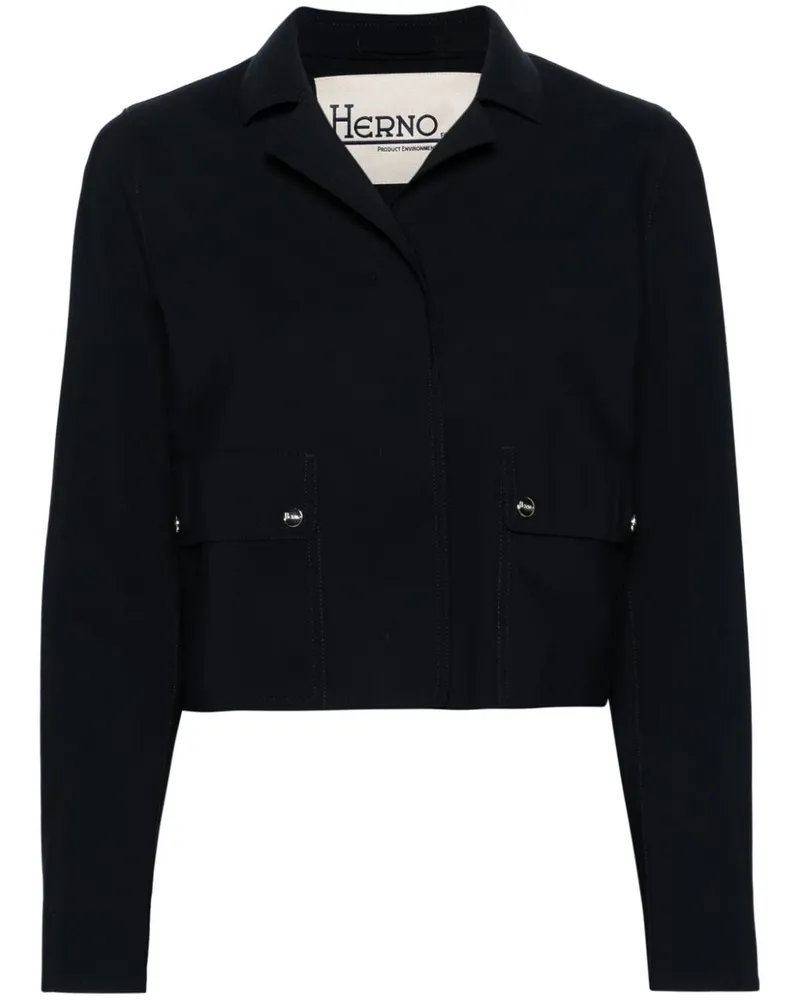 Herno Cropped-Jacke mit Druckknöpfen - Schwarz Schwarz