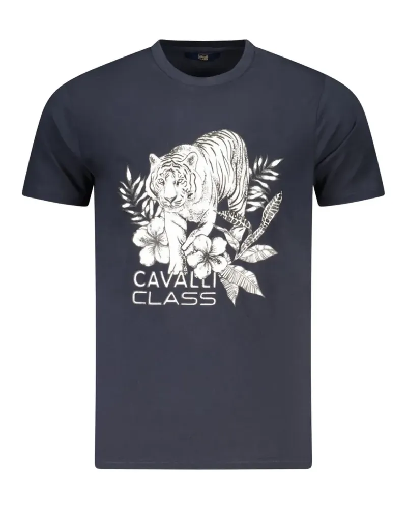 Roberto Cavalli floral-print T-shirt - Blau Blau