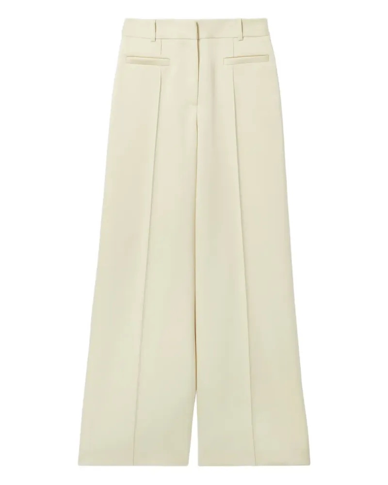 Claudie Pierlot Wide-Leg-Hose mit Bundfalten - Weiß Weiß