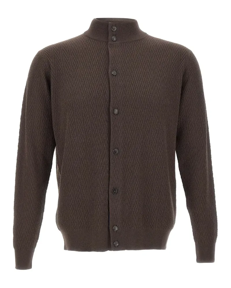 Filippo de Laurentiis geometric-pattern cardigan - Braun Braun