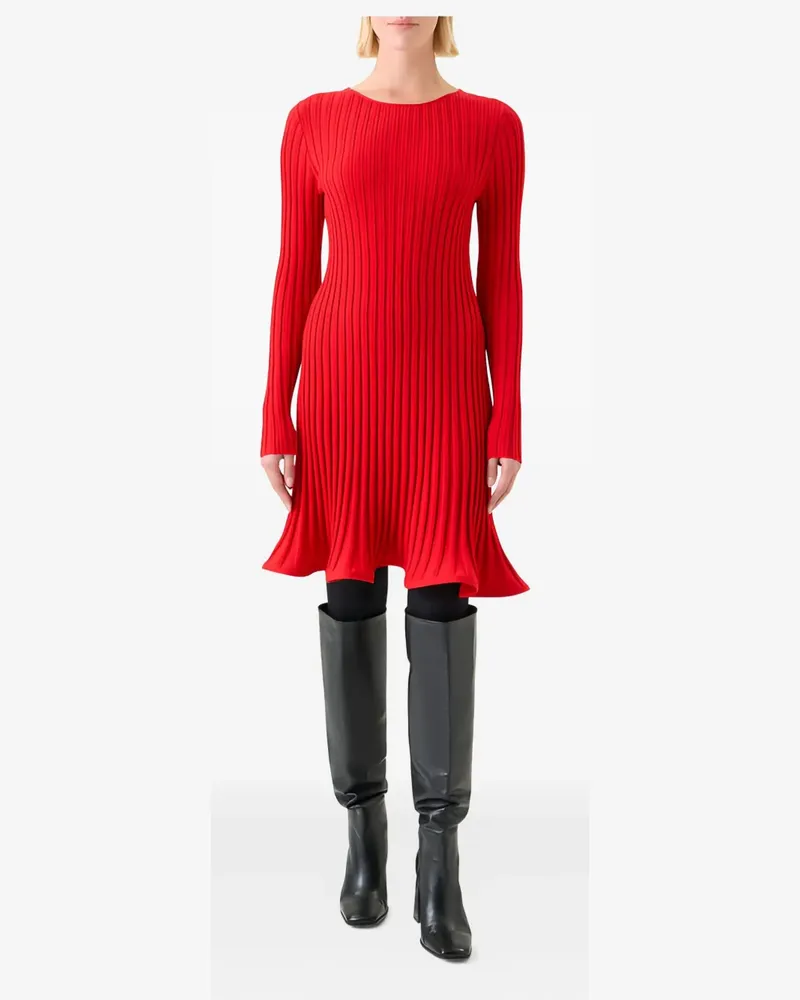Akris Geripptes Kleid - Rot Rot