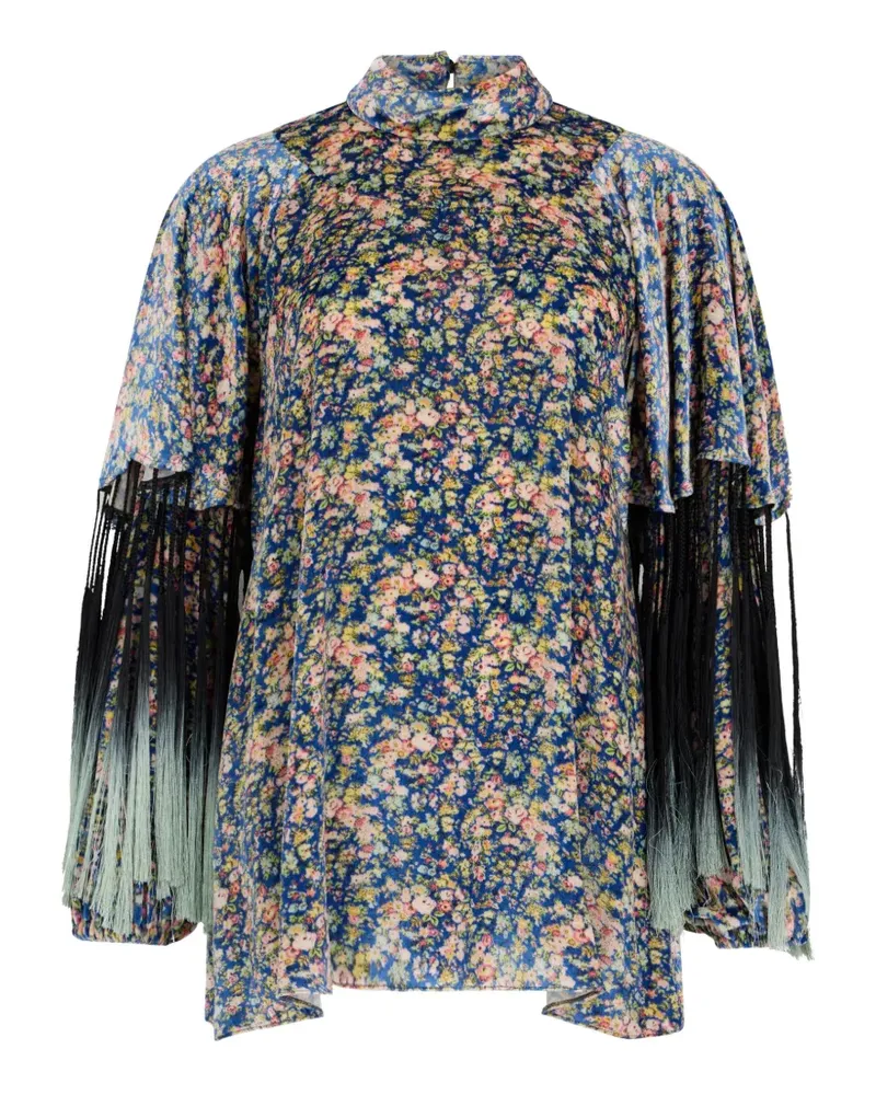 Philosophy Di Lorenzo Serafini Bluse mit Blumen-Print - Blau Blau