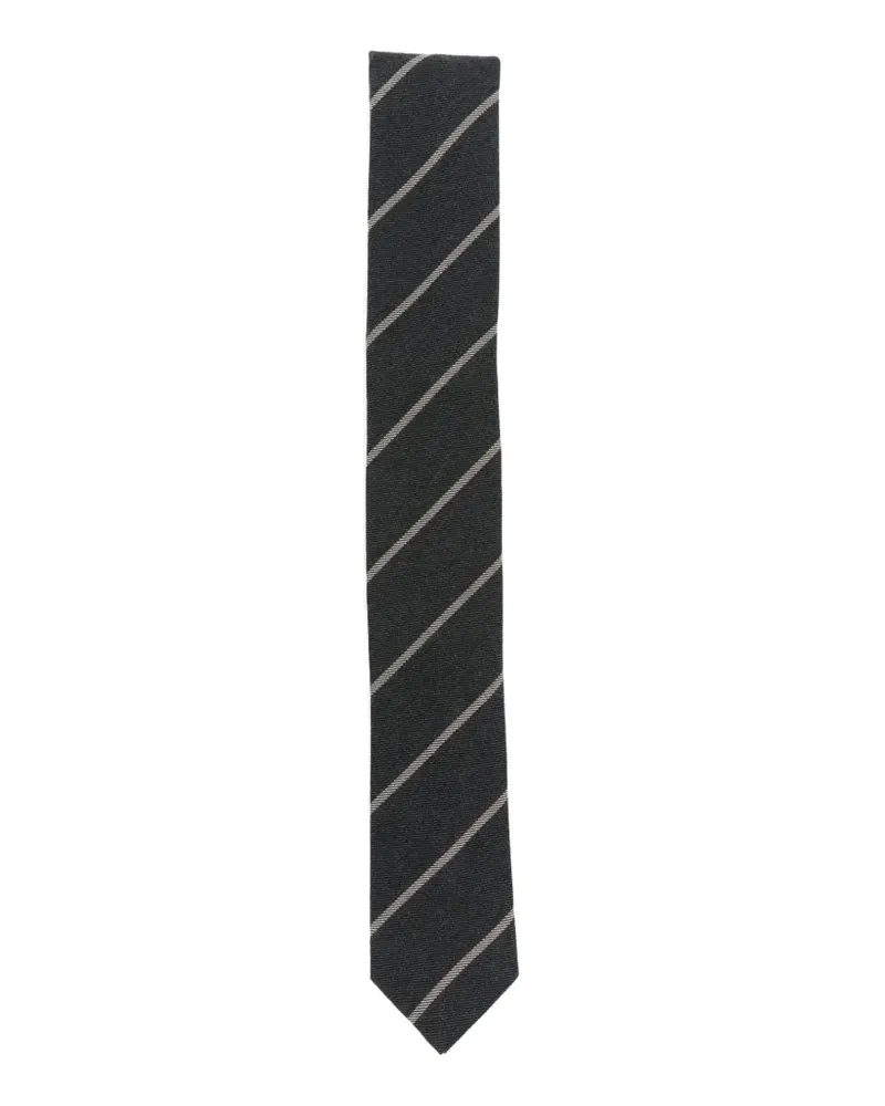 Eleventy Krawatte mit diagonalen Streifen - Schwarz Schwarz