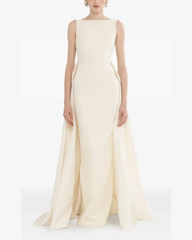 NISSA backless bow-detail dress - Nude Nude