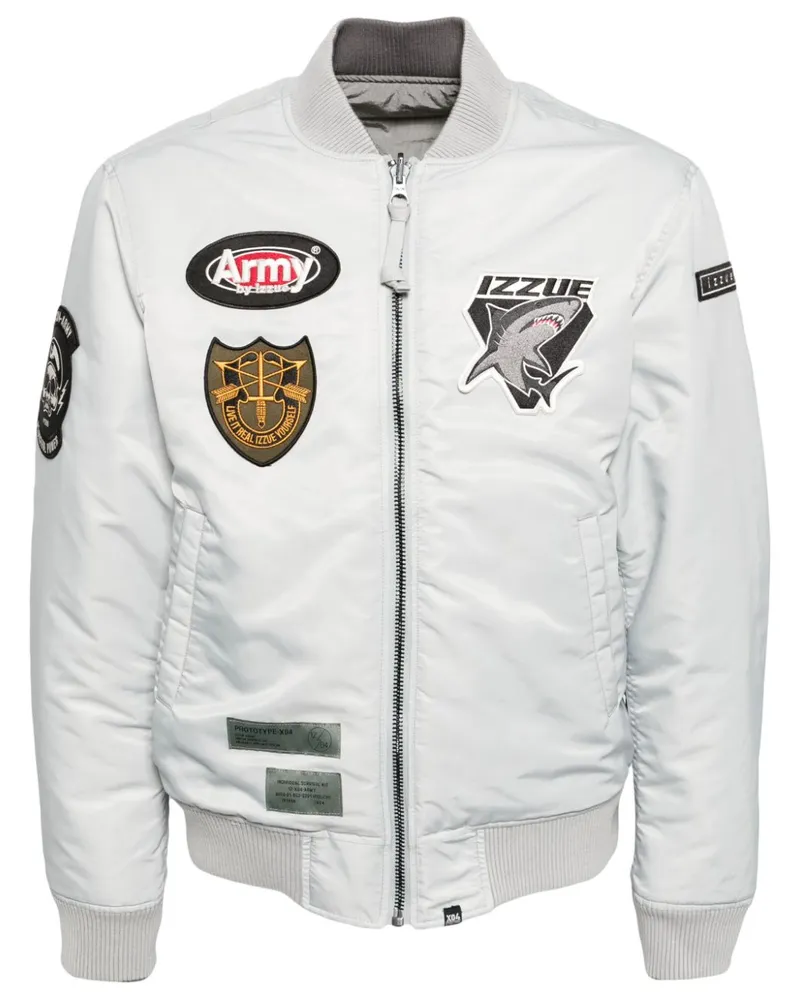 Izzue Bomberjacke mit Logo-Applikation - Grau Grau