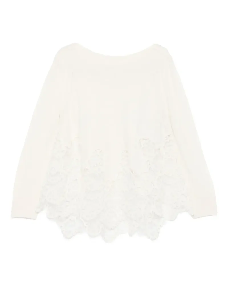 Ermanno Scervino Pullover mit U-Boot-Ausschnitt - Weiß Weiß