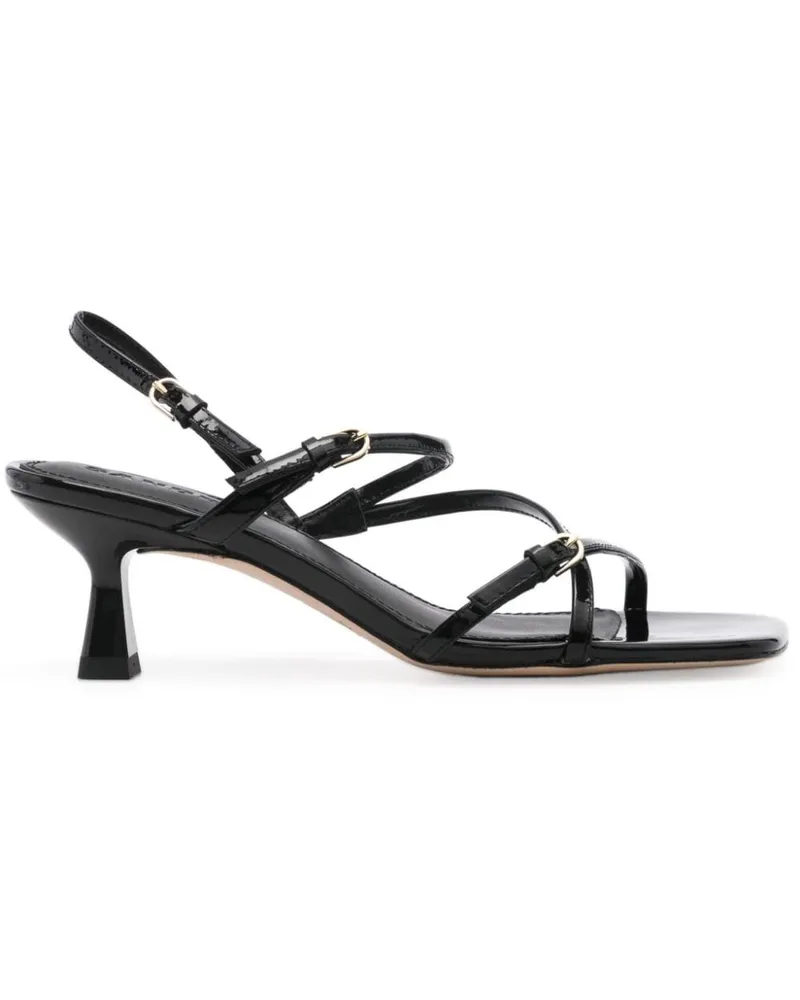Sandro Lackleder-Sandalen mit eckiger Kappe 60mm - Schwarz Schwarz