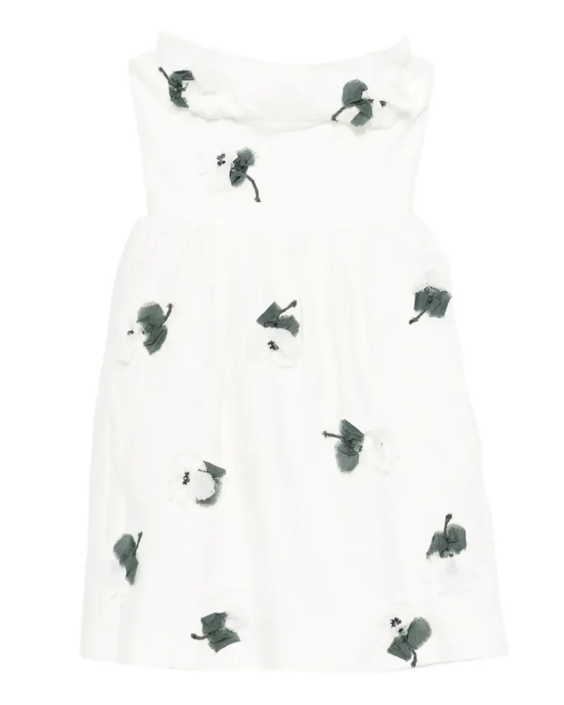 SHUSHU/TONG floral ruffle mini dress - Weiß Weiß