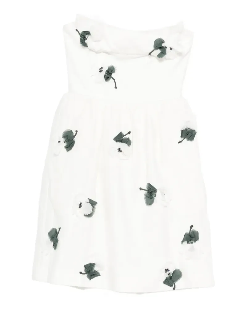 SHUSHU/TONG floral ruffle mini dress - Weiß Weiß