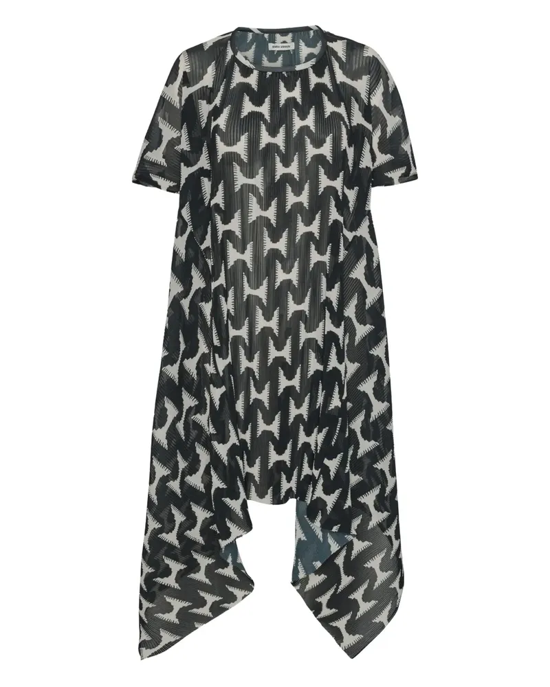 Henrik Vibskov Thumb Plissé Bluse - 996 Black White Jazzhands 996