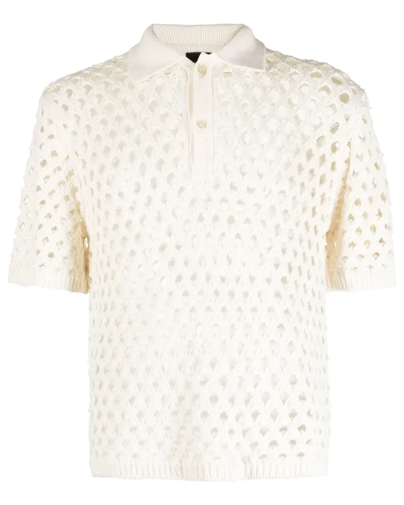 Stüssy Big Mesh Pullover mit Polokragen - Weiß Weiß