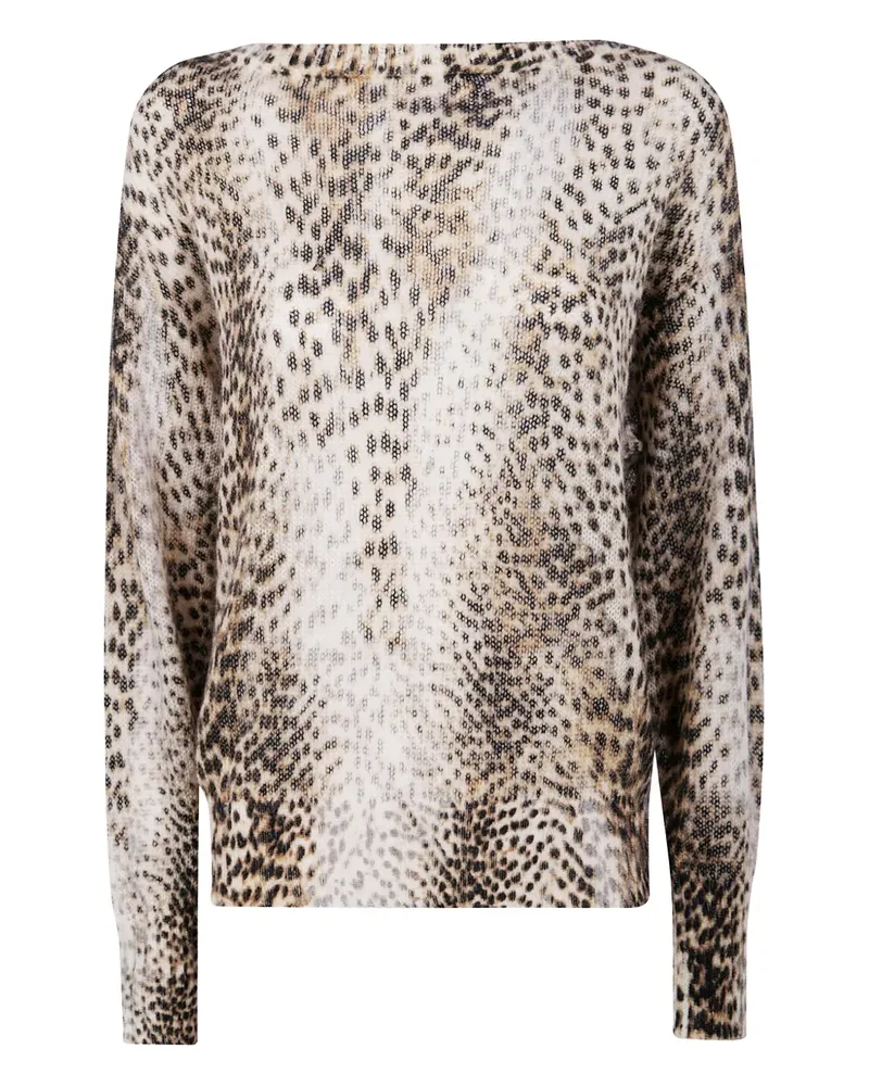 Twin-Set Pullover mit Leoparden-Print - Braun Braun