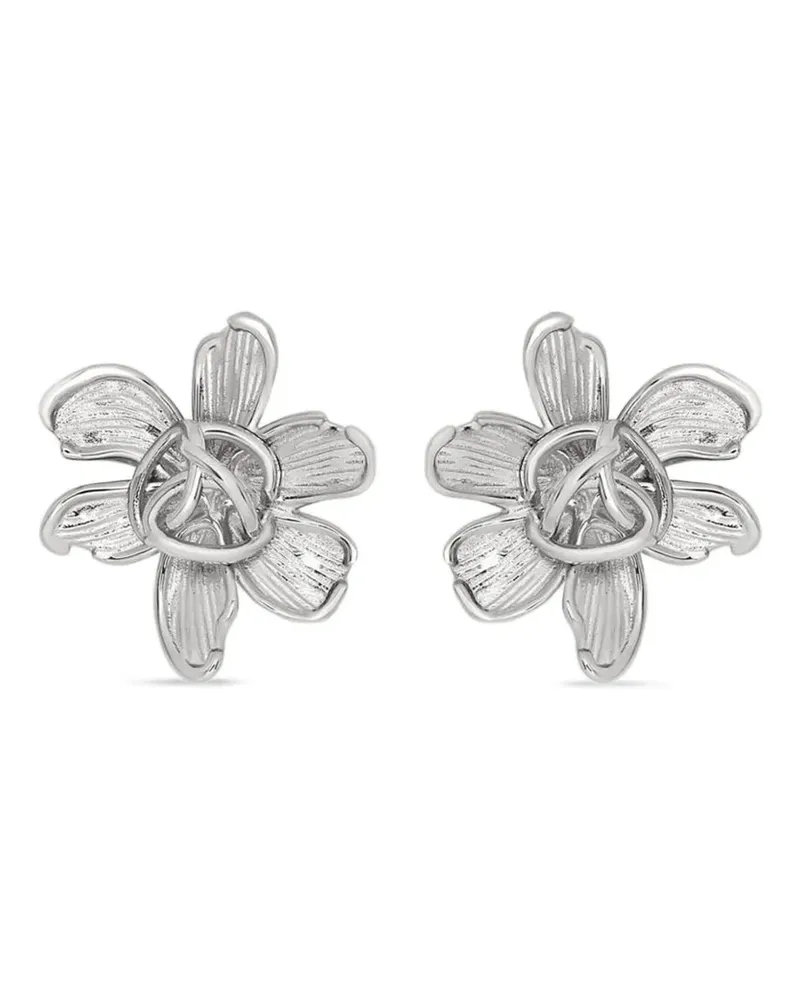 Oscar de la Renta Ohrringe mit Blumen-Design - Silber Silber