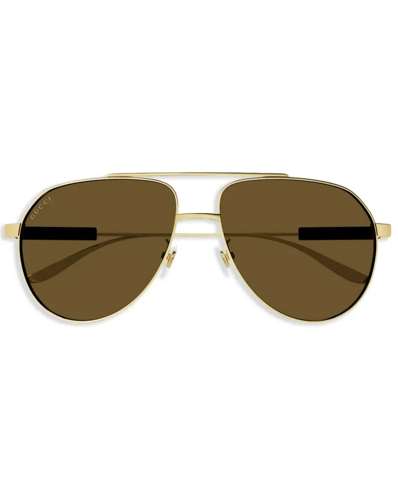 Gucci Pilotenbrille mit GG - Gold Gold