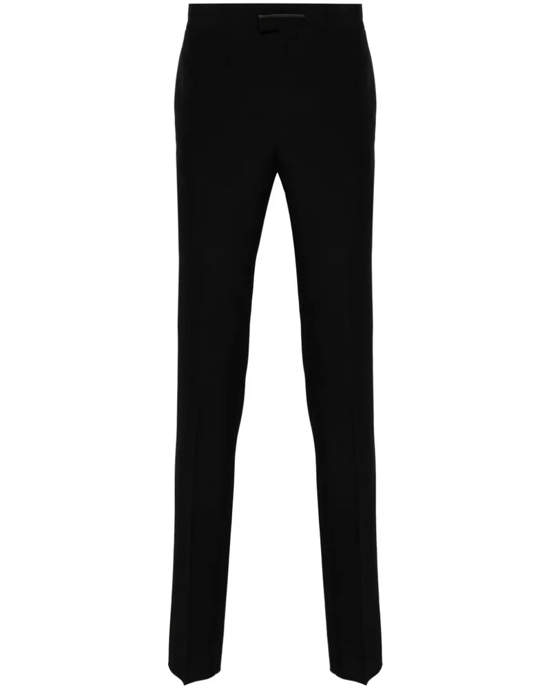 Givenchy Gerade Hose mit Logo-Schild - Schwarz Schwarz