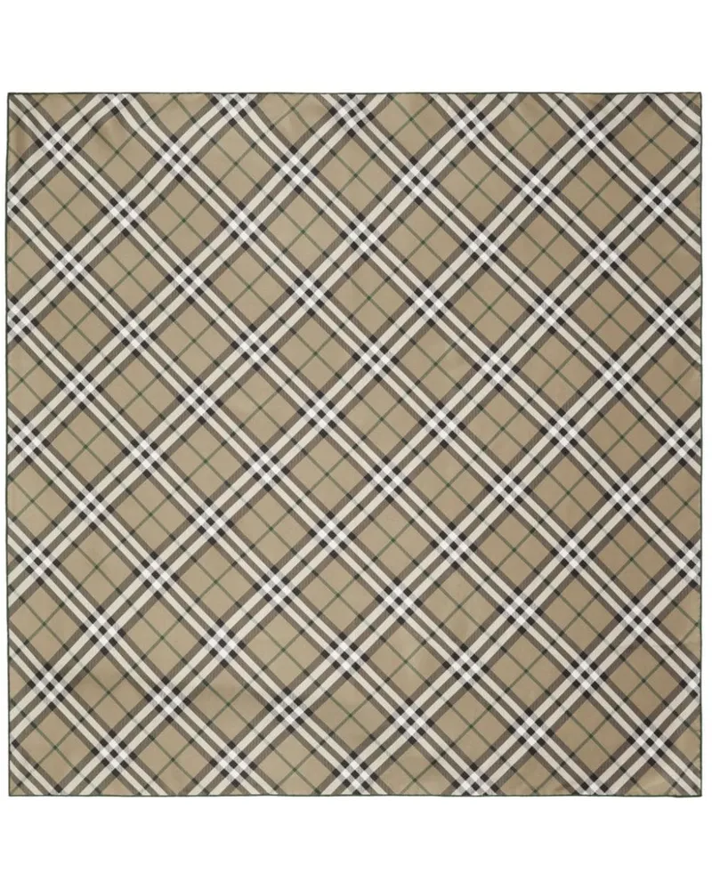 Burberry Seidenschal mit Check - Nude Nude