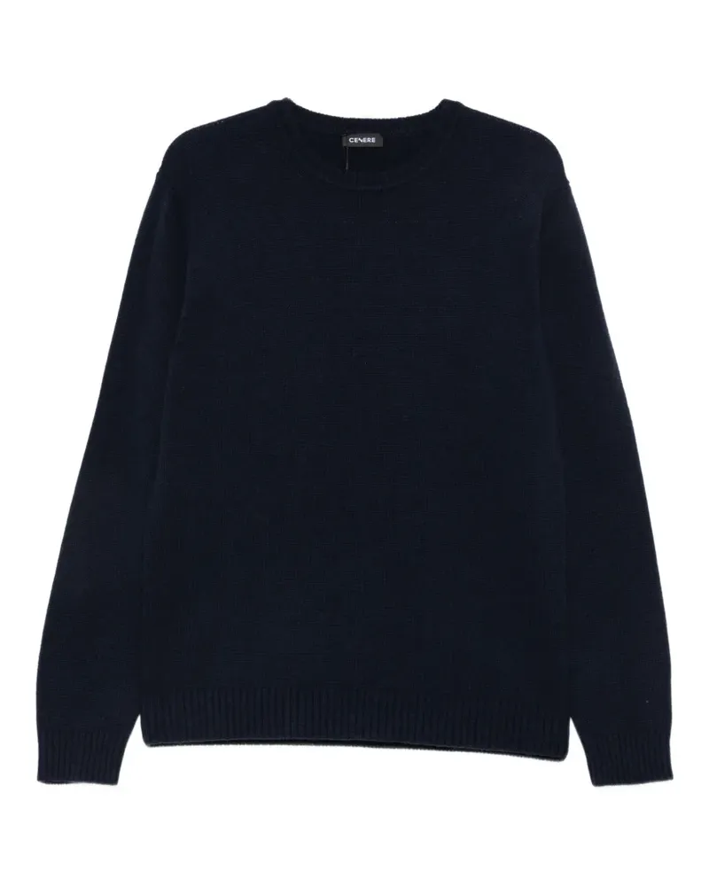 CENERE GB crew-neck ribbed-trim sweater - Blau Blau
