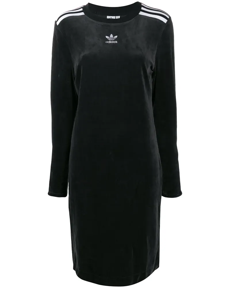 adidas Langärmeliges Kleid mit Logo - Schwarz Schwarz