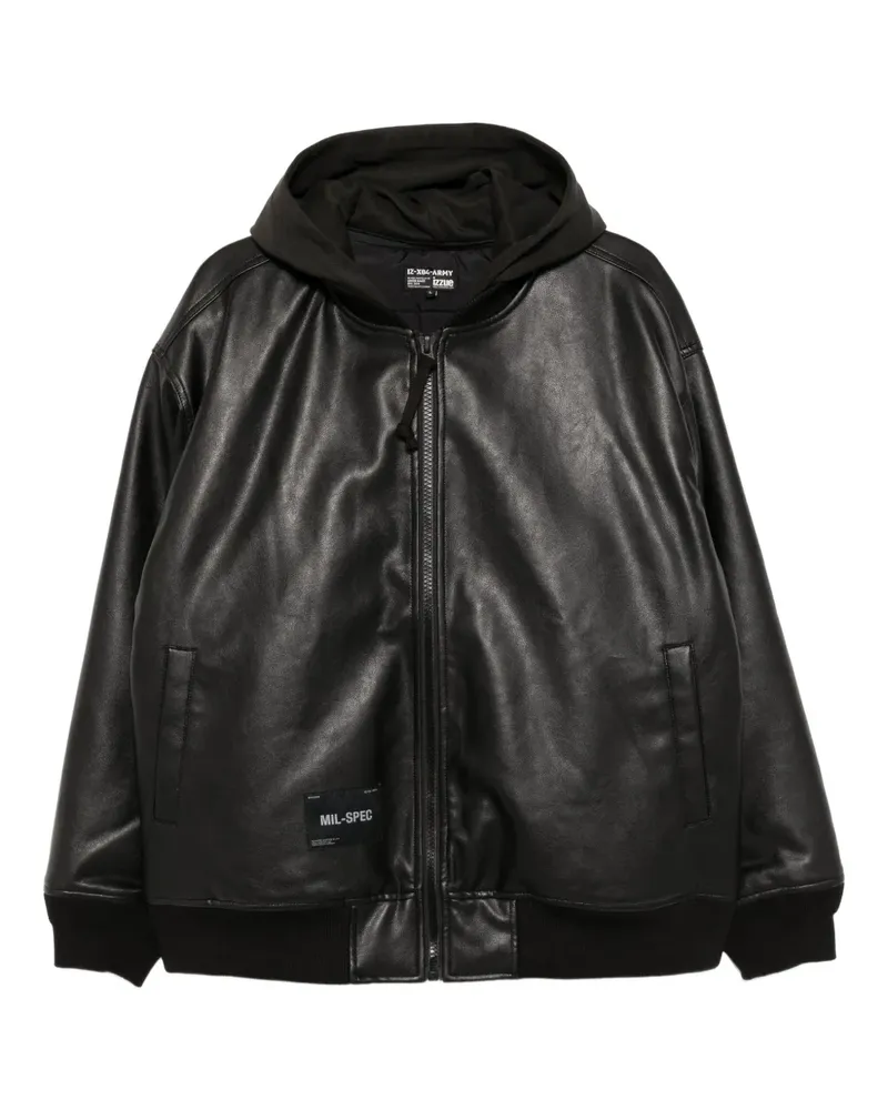Izzue Jacke mit Logo-Patch - Schwarz Schwarz