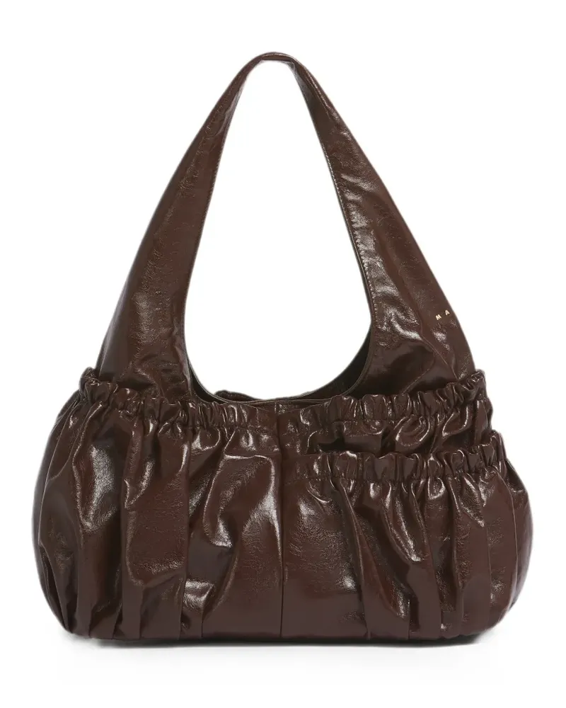 Marni brown leather gathered bag - Braun Braun