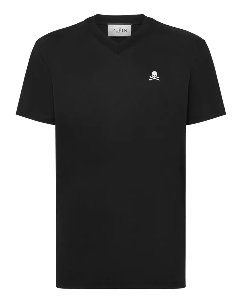 Philipp Plein T-Shirt mit Totenkopf-Stickerei - Schwarz Schwarz