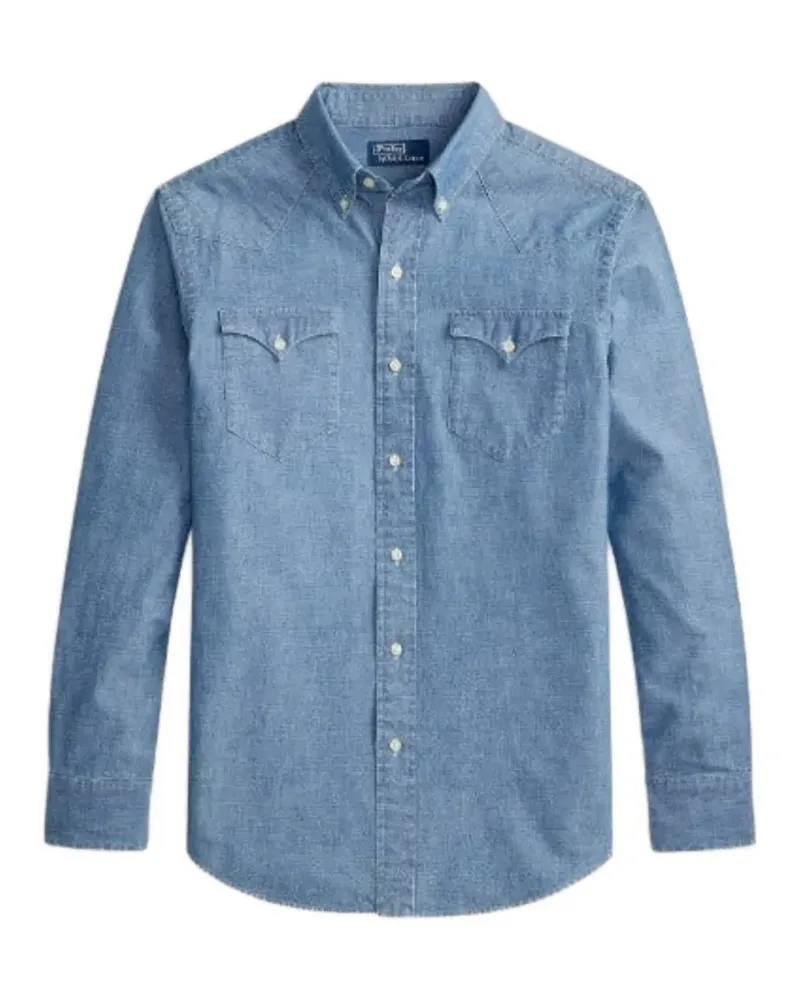 Ralph Lauren Jeanshemd mit geknöpfter Tasche - Blau Blau