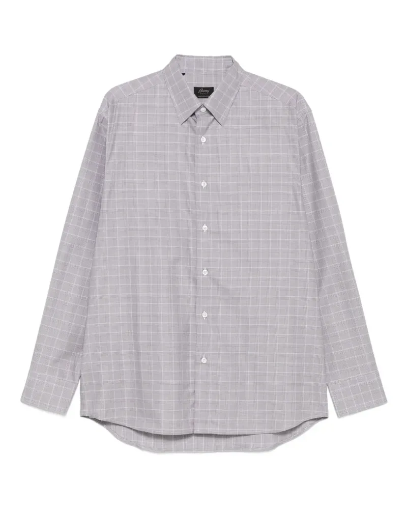 Brioni Kariertes Hemd - Grau Grau