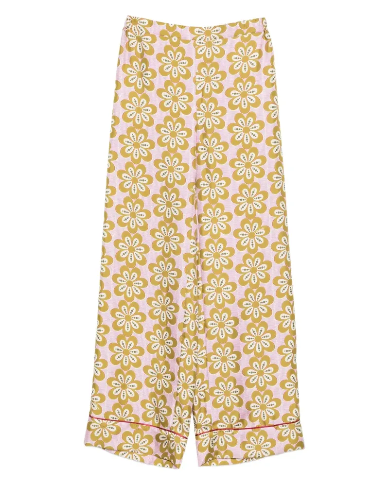 La DoubleJ Seidenhose mit Blumen-Print - Rosa Rosa