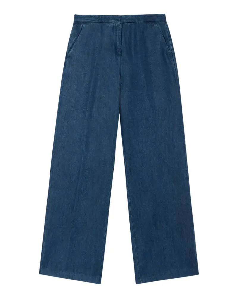 Brooks Brothers wide-leg twill trousers - Blau Blau