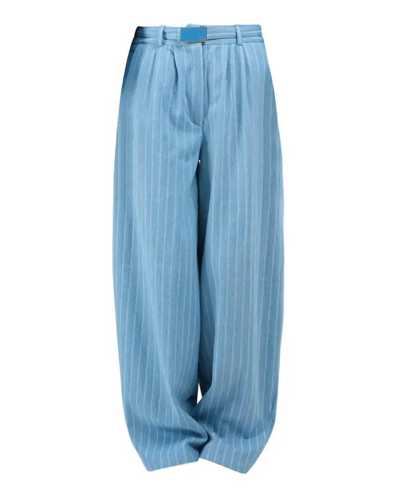 Rowen Rose striped wide-leg jeans - Blau Blau