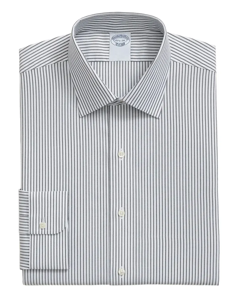 Brooks Brothers Gestreiftes Seidenhemd - Schwarz Schwarz