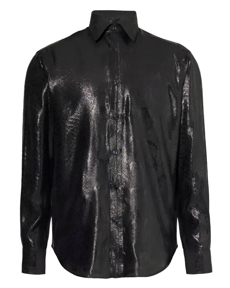 Tom Ford Geknöpftes Hemd mit Glitter - Schwarz Schwarz