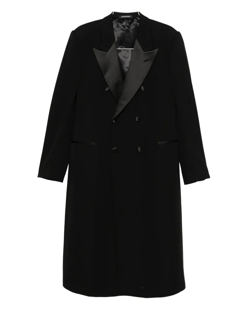 Emporio Armani Doppelreihiger Mantel - BLACK Black