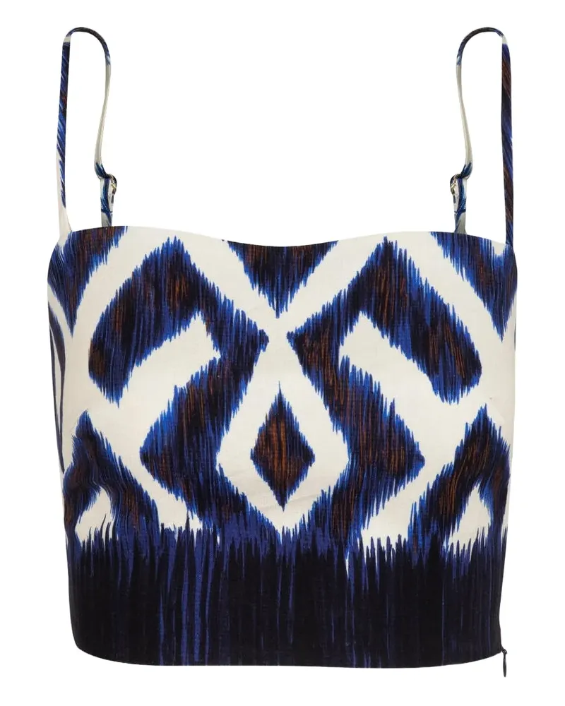 Lenny Niemeyer Gesmoktes Oberteil mit Ibiza-Print - Blau Blau