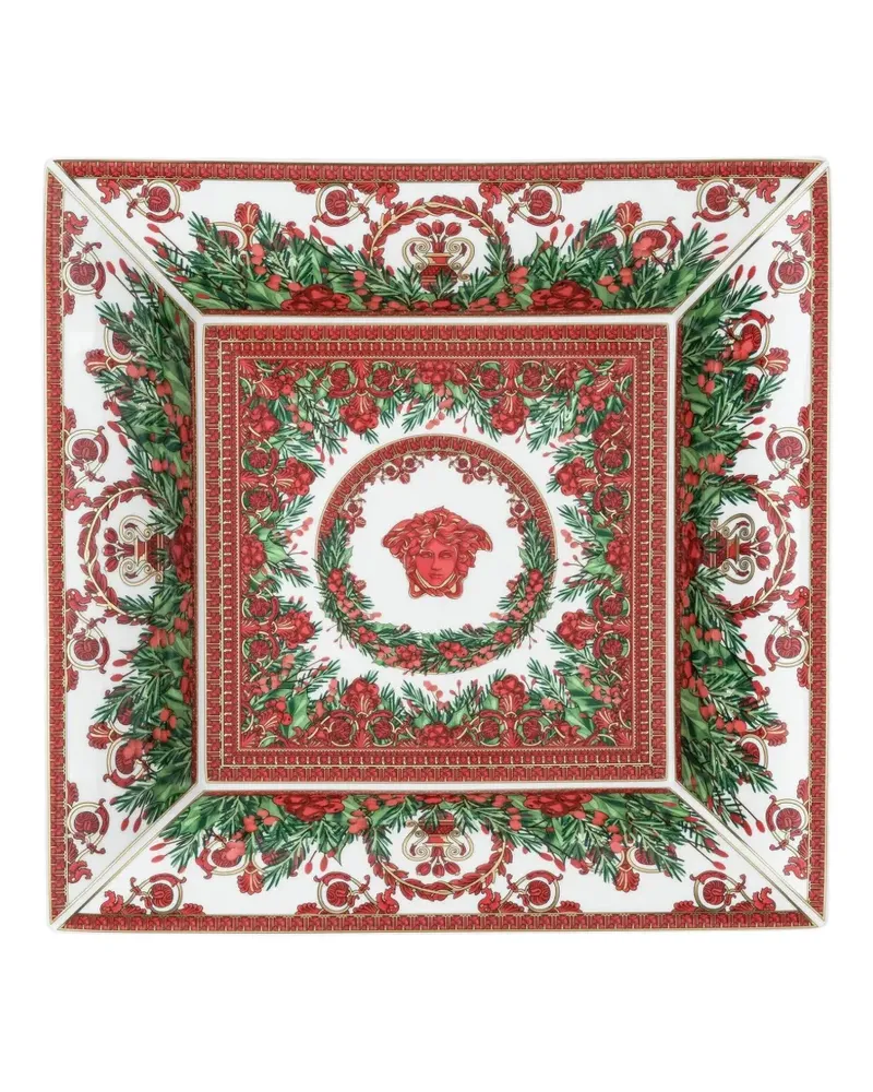 Versace Tablett mit Medusa-Kopf - ROSSO/VERDE Rosso