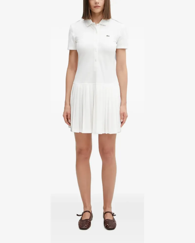 Lacoste pleated-skirt polo mini dress - Weiß Weiß