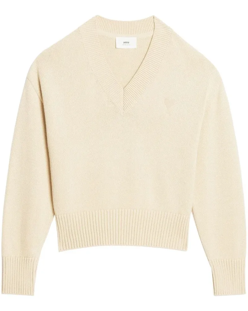AMI Paris Ami de Coeur Pullover mit V-Ausschnitt - Nude Nude