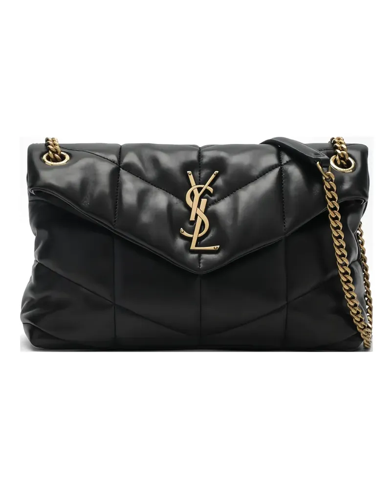 Saint Laurent Kleine 'Loulou Puffer' Schultertasche - Schwarz Schwarz