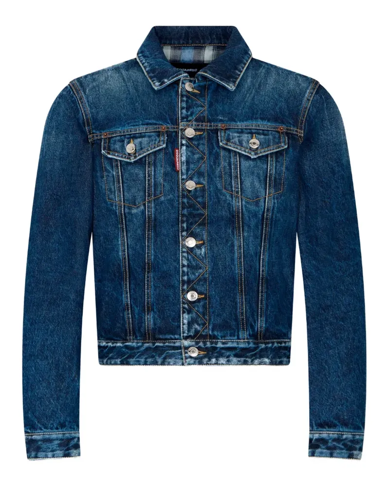 Dsquared2 Dark Highlight Mini Front Jeansjacke - Blau Blau