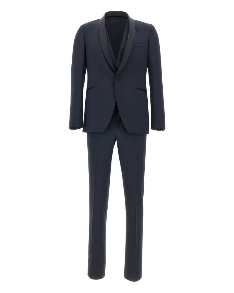 Carlo Pignatelli three-piece shawl-collar single-breasted suit - Blau Blau