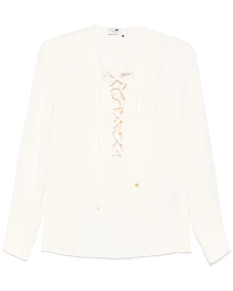 Elisabetta Franchi Georgette-Bluse mit Schnürung - Nude Nude