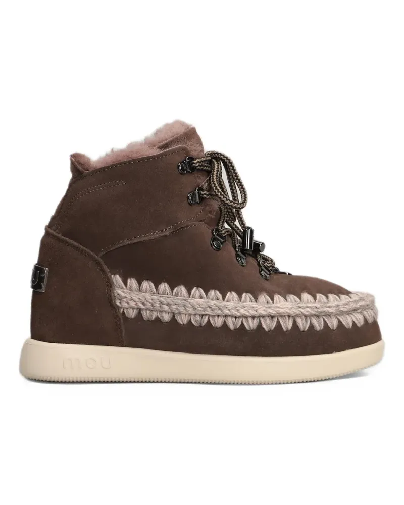 Mou crochet-stitch lace-up boots - Braun Braun