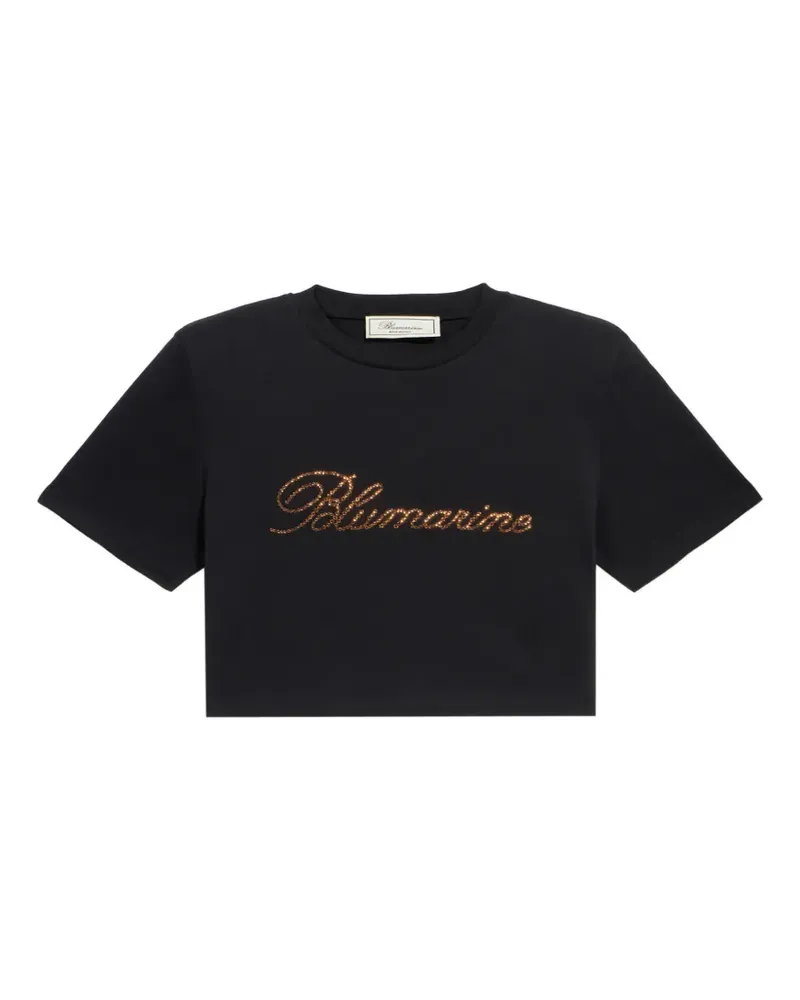 Blumarine T-Shirt mit Logo-Print - Schwarz Schwarz